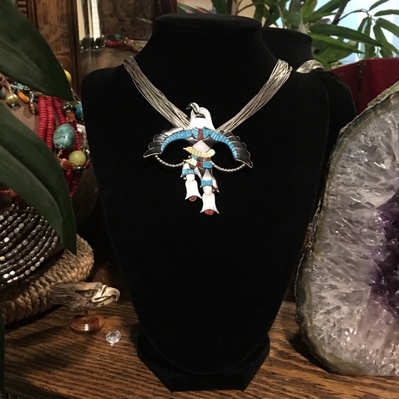 🌹NWT Beyuka Zuni knife wing dancer pendant/pin - Picture 1 of 8